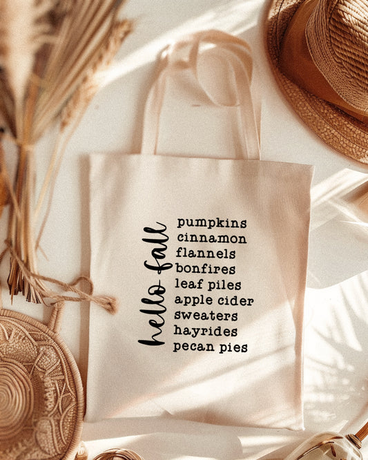 Hello fall kangaskassi