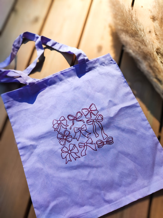 Ale violetti glitter rusetti kangaskassi