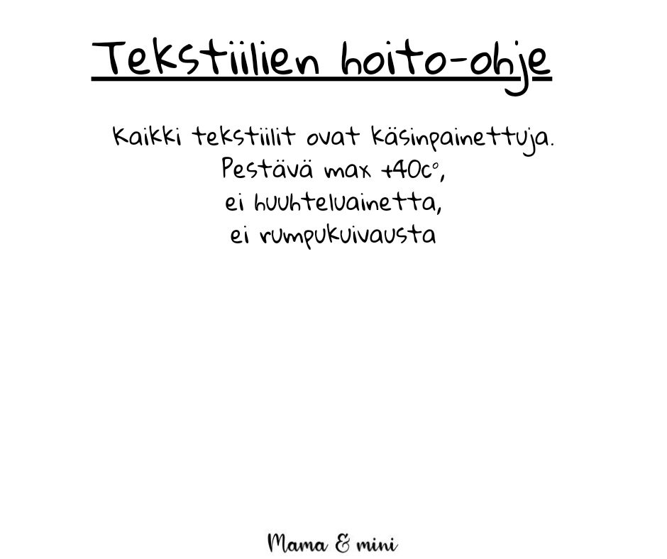 tekstiilien hoito-ohje